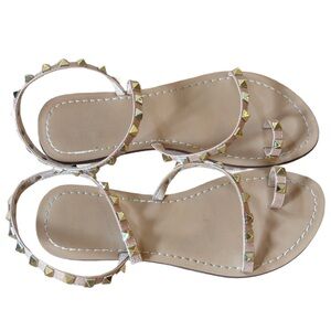 Gold Studded Flat Sandals